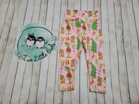 Pink mean one leggings 6-9m