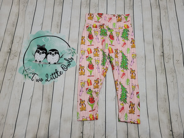 Pink mean one leggings 6-9m